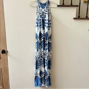 1. State White Maxi Dress with Blue Floral Print